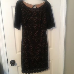 Black lace, nude lined, party dress!!